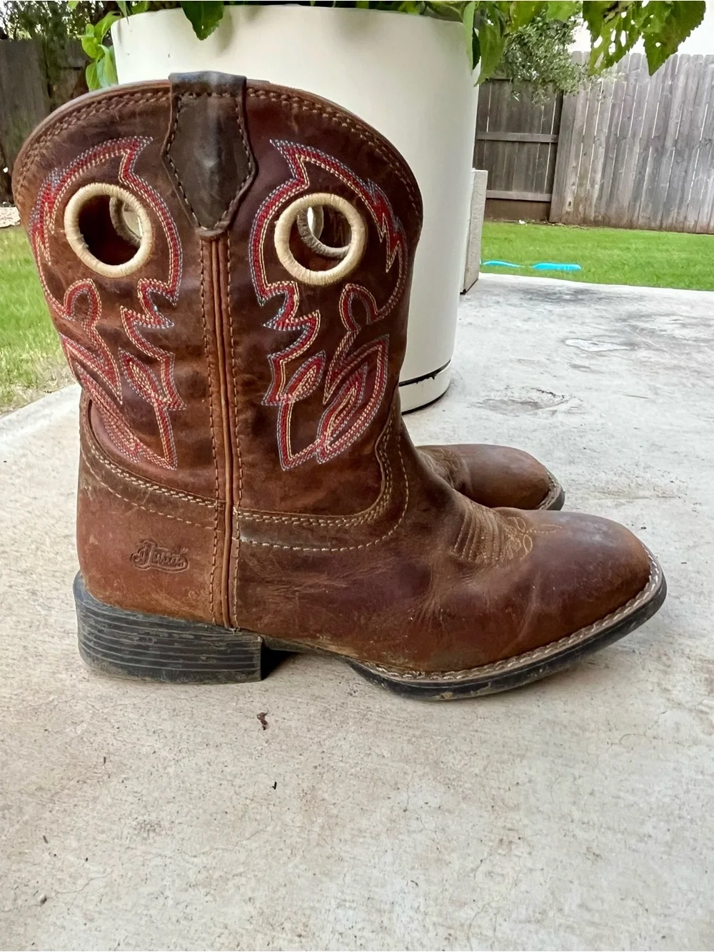 Justin Boots Kids Brown Leather Western Pull-On Boots